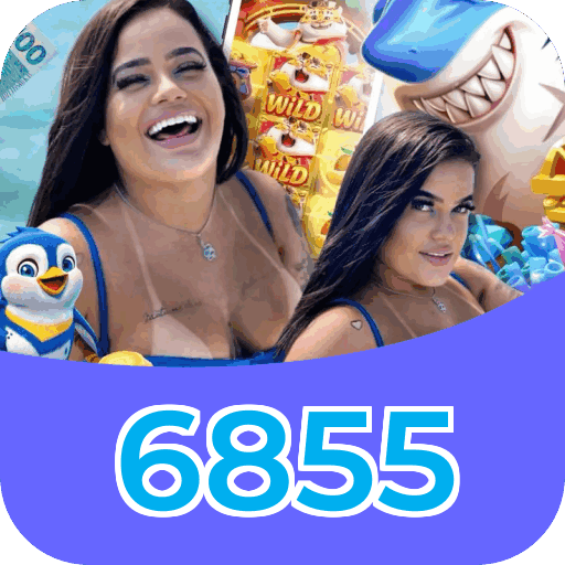 Interface do aplicativo 6855 mostrando jogos disponíveis no iOS e Android